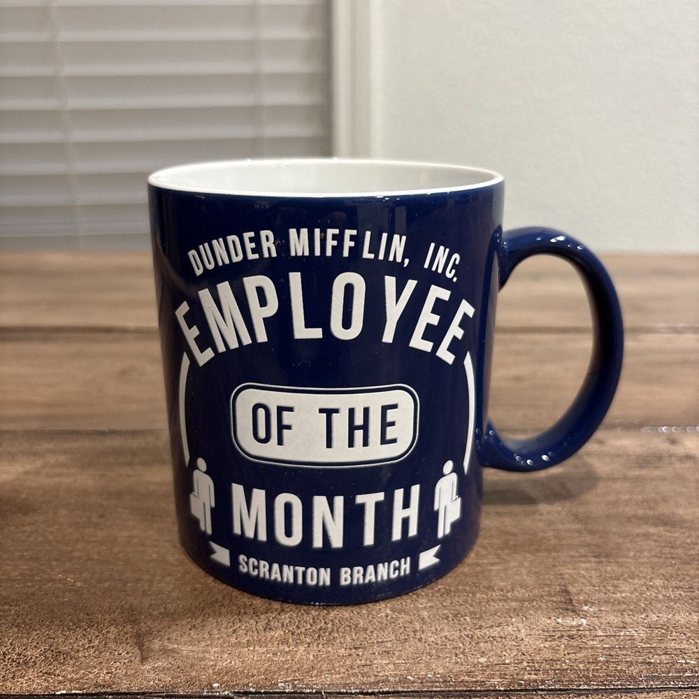 The Office Employee of the Month Coffee Mug Scranton PA‎ Dunder Mifflin Blue NBC